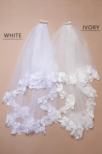 Vista 6 de Babyonline - Velos de boda para mujer longitud de la punta de los dedos 2 niveles para novia