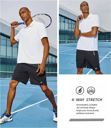 Vista 4 de NORTHYARD Pantalones cortos deportivos para correr para hombre, 5 pulgadas, 7 pulgadas, 9 pulgadas, entrenamiento, gimnasio, tenis, secado rápido