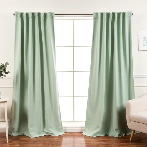 Vista 41 de Best Home Fashion Paneles de cortinas opacas de alta calidad, con aislamiento térmico sólido, cortinas opacas para tratamiento de ventanas