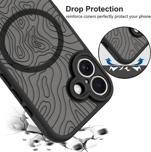 Vista 54 de KANGHAR - Funda compatible con iPhone 11, diseño de leopardo negro, textura de neumático antideslizante, a prueba de golpes, funda protectora