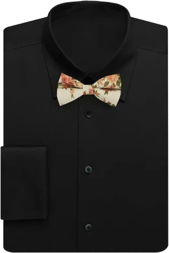 Vista 4 de Dan Smith Cotton Bowties For Mens 25.6"-Neck-Size Clip-On Adjustable Floral Bowties Hankie Set