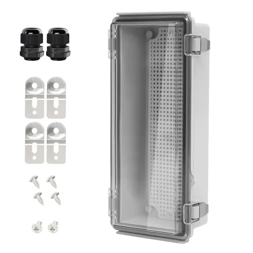 Vista 22 de LeMotech Caja Eléctrica, IP67 Impermeable con Bisagras Cubierta Transparente Pestillo de Acero Inoxidable Caja de Conexiones, Carcasa Eléctrica