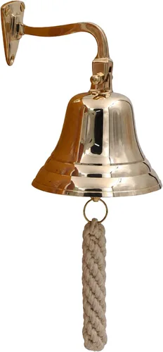 Vista 7 de THDC Campana de barco de 2 pulgadas, campana de reloj marítimo de latón macizo, campana de montaje en pared para interiores y exteriores para pub