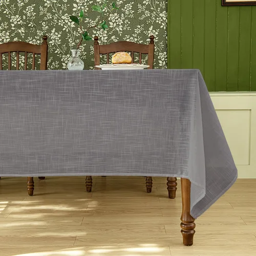 Vista 14 de Mantel rectangular de lino natural, mantel ligero con textura de otoño de 52 x 70 pulgadas, resistente al agua, resistente a las manchas, mantel