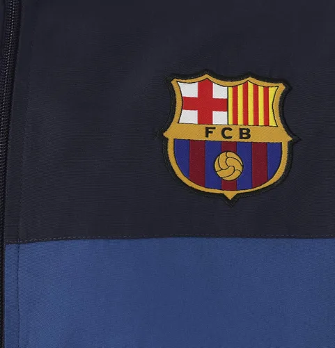 Vista 4 de FC Barcelona Regalo oficial de fútbol para hombre, conjunto de chándal con chaqueta y pantalones, color azul, talla S, Azul (Reflex Blue)