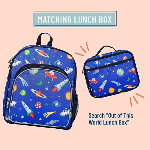 Vista 8 de Wildkin - Mochila infantil de 12.0in con máscara facial (fuera de este mundo)