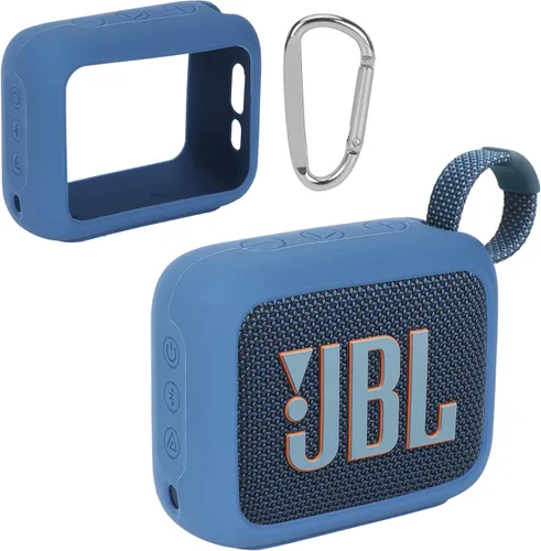 Vista 14 de Funda de silicona Lebakort compatible con altavoz portátil JBL GO 4 (Funda negra)
