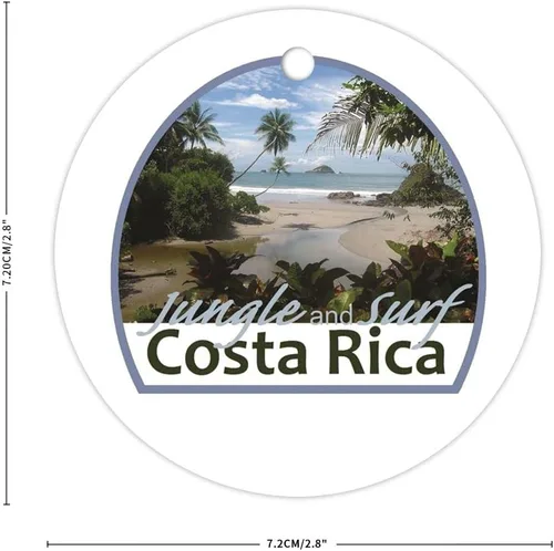 Vista 2 de Adornos navideños de Costa Rica, selva y surf, paisaje de playa, adorno de cerámica, decoración del hogar, colgantes colgantes, adorno de Navidad