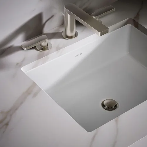 Vista 7 de KOHLER 2882-0 Verticyl Lavabo de baño rectangular de montaje inferior, 19 3/4", Blanco