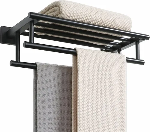 Vista 17 de Alise Toallero, Estante de Toallas con Barras Dobles para Lavabo de Baño, SUS 304 Acero Inoxidable de Montaje en Pared, 40.6 cm Níquel Cepillado