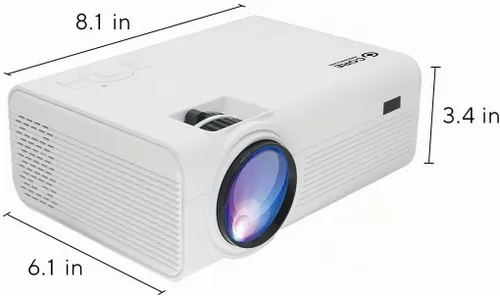 Vista 12 de Mini proyector LCD de cine en casa de 150 pulgadas, tamaño ajustable, altavoces integrados, compatible con TV Stick, Smartphone, consolas