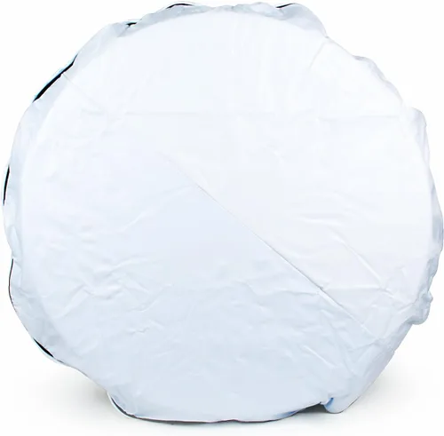 Vista 2 de Cubierta de rueda de repuesto para autocaravana/RV Camco Cuenta con vinilo blanco ártico y hilo de nylon resistente para costuras impermeables
