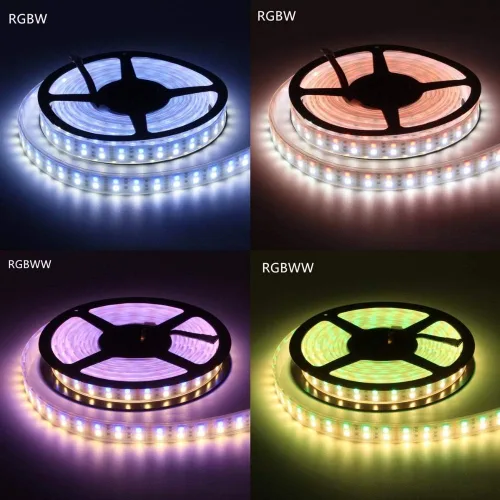 Vista 6 de Fengyan - Tira de luces LED RGB para paisaje, impermeable, 5050, 120 LEDs/m, 12 V, RGBWW, RGBW, cinta de neón flexible, doble fila, decoración