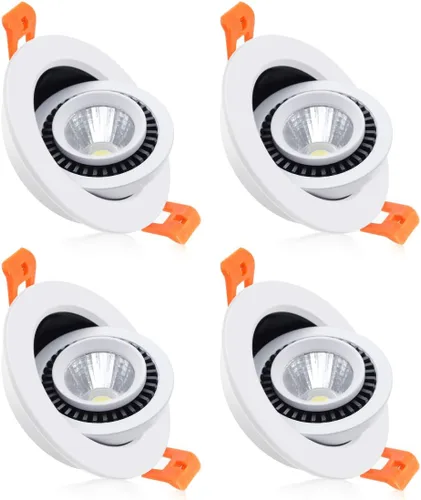 Vista 10 de Luz empotrable LED cardán de globo ocular de 2 pulgadas, 3 W (equivalente a halógeno de 35 W), foco empotrable ajustable regulable, blanco ultra