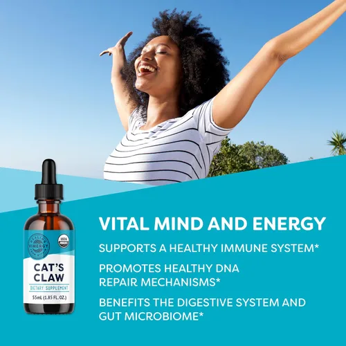Vista 2 de Vimergy USDA Organic - Líquido de garra de gato - Proporciona apoyo antioxidante* - Beneficia al sistema inmunológico* - Vegano, sin gluten, sin OMG