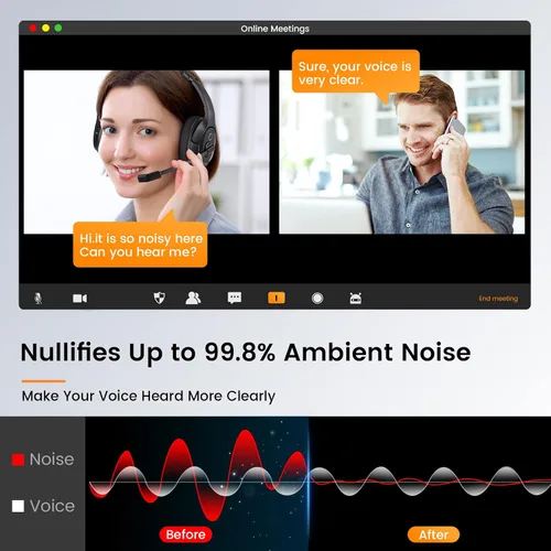Vista 2 de EKSA Auriculares con micrófono para laptop, auriculares con cable para computadora con controles de volumen y silencio de micrófono, auriculares
