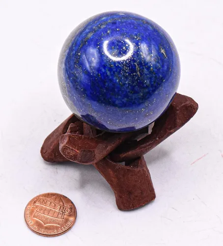 Vista 4 de Trípode de madera tallada de 2 pulgadas, soporte de cobra pulido de tres puntas, base de pedestal para esferas de cristal, huevos y bolas de 1 unidad
