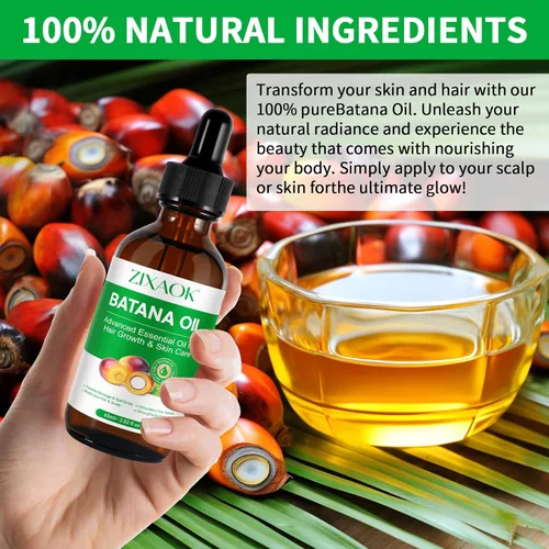 Vista 2 de ZIXAOK Batana Oil - Tratamiento orgánico prensado en frío para el crecimiento, pestañas, cejas, piel y uñas