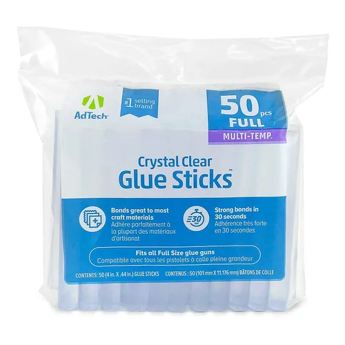 Vista 2 de AdTech Barras de pegamento caliente de 4 pulgadas, transparentes, 50 barras y 100 unidades, 2 unidades, 100 barras de pegamento termofusible x 2