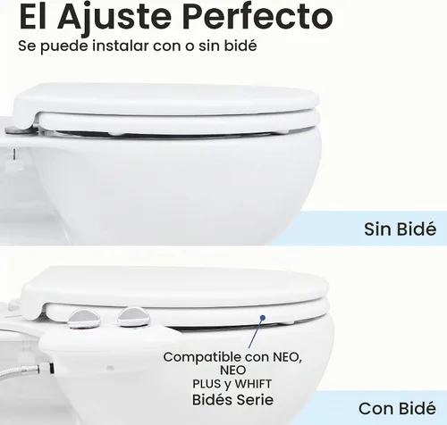 Vista 2 de LUXE TS1008R Asiento de inodoro redondo de cierre lento, ajuste cómodo