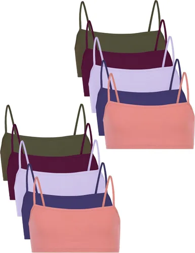 Vista 7 de Fruit of The Loom Niñas Paquetes de valor de sujetadores de entrenamiento para niñas grandes Tono negro/gris jaspeado