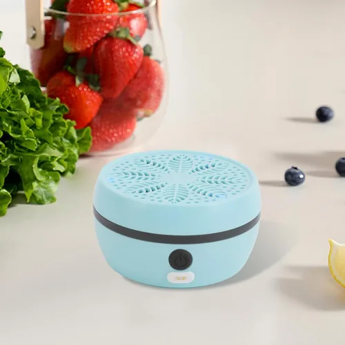Vista 5 de Lavadora de frutas y verduras, dispositivo limpiador de verduras portátil con 3 engranajes de limpieza purificador de lavadora de frutas para Azul