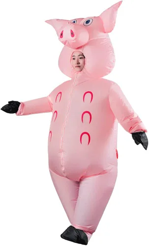 Vista 2 de Disfraz inflable de Halloween de koala de cebra panda gigante cerdo rosa árbol de Navidad divertido disfraz para adultos y fiestas de cosplay