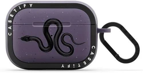 Vista 11 de CASETiFY Bounce Airpods Pro (1ª/2.ª generación) - Funda con anillo, negro Kingsnake - carbón mate