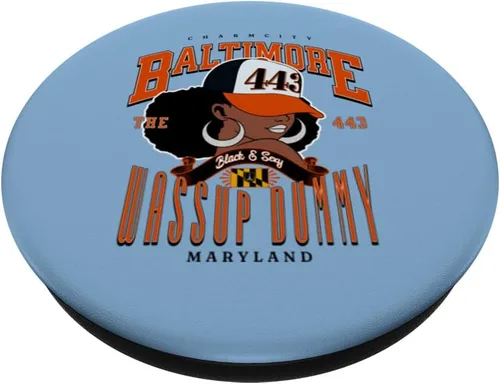 Vista 2 de 443 Código de área Baltimore Maryland Flag Blaq Girl Bmore Pride PopSockets estándar PopGrip