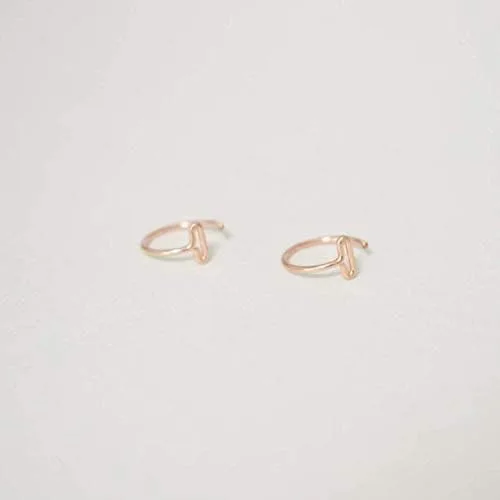 Vista 7 de Aretes de barra pequeña para abrazar, aretes de abrazo