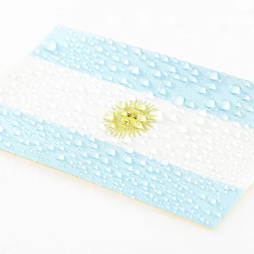 Vista 2 de CANTENDO 5 calcomanías de vinilo reflectante de la bandera argentina para parachoques de ventana de coche, adhesivo impermeable (2.5 x 4.5 pulgadas)