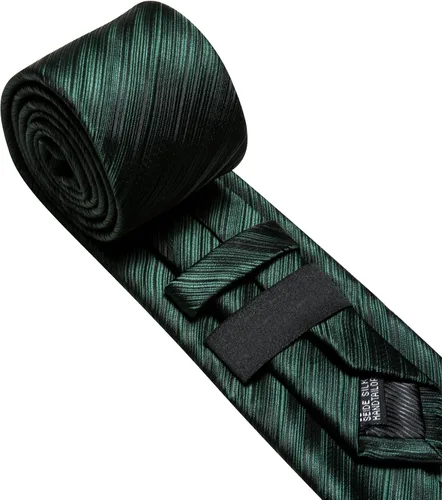 Vista 392 de Barry.Wang Juego de corbatas para hombre, corbata de seda a rayas, tejido a cuadros, gemelos formales, negocios, boda