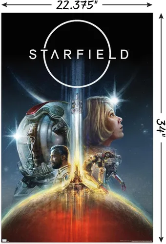 Vista 3 de Starfield - Póster de pared Key Art, 34 pulgadas de largo x 22.4 pulgadas de ancho, versión sin marco