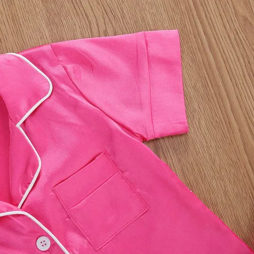 Vista 24 de Conjunto de pijama de manga larga con botones para niña pequeña, conjunto de ropa de dormir