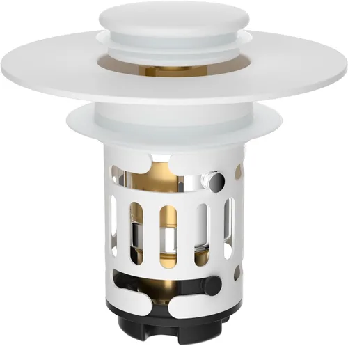 Vista 22 de Hibbent Colador de drenaje de lavabo de baño 3 en 1 mejorado, tapón universal desplegable con cesta de filtro de acero inoxidable extraíble atrapa