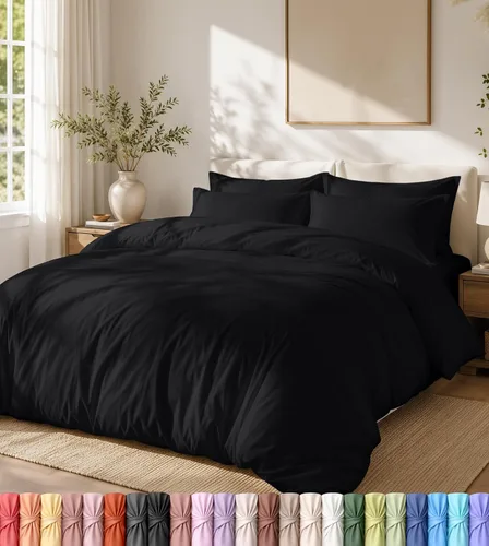 Vista 12 de Utopia Bedding Juego de funda de edredón con fundas de almohada, funda de edredón de 2 piezas con cierre de cremallera, 1 funda de edredón con 1
