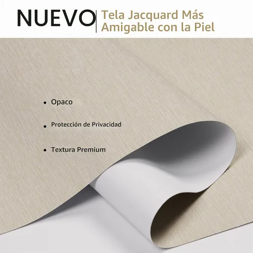 Vista 3 de Boolegon Persianas enrollables opacas para ventanas, beige, personalizadas