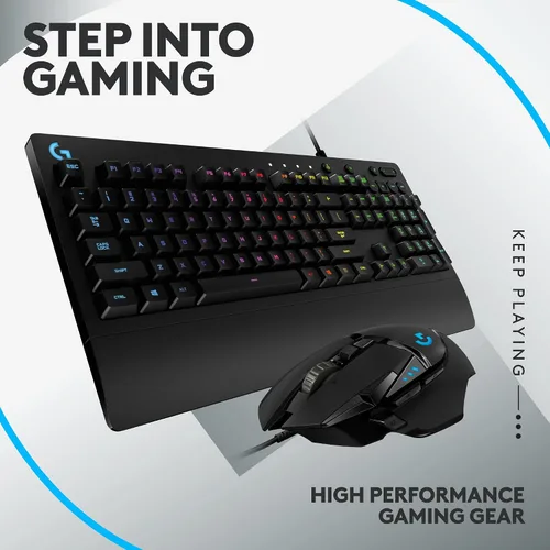Vista 2 de Logitech G 502 Hero Mouse para juegos con cable y teclado para juegos RGB G213 - Ratones con botones programables y pesos ajustables - Teclado