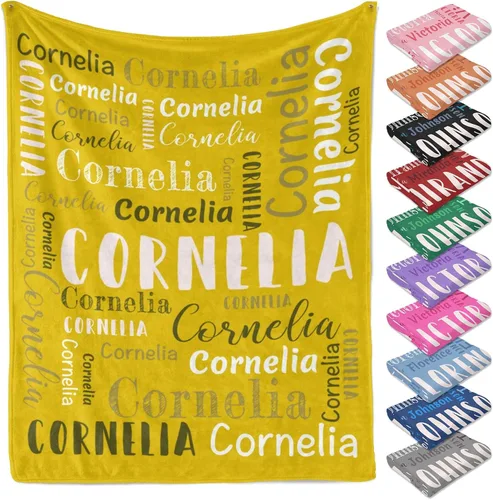 Vista 15 de Manta personalizada con texto y nombre para adultos y niños, regalo para cumpleaños, boda, día de San Valentín (30 x 40 pulgadas)