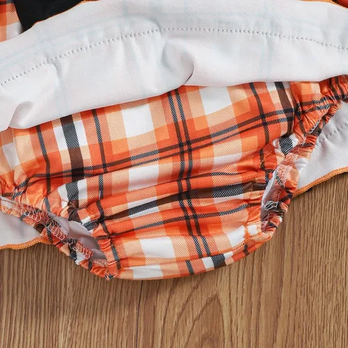 Vista 6 de My First Thanksgiving - Trajes de bebé para niña, disfraz de pavo recién nacido, manga larga, con volantes, falda con tirantes de 0 a 18 meses