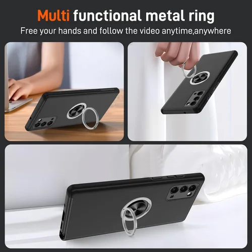 Vista 160 de Gritup - Funda para Galaxy A05S con protector de pantalla HD×2, funda protectora para teléfono a prueba de golpes con soporte magnético de anillo