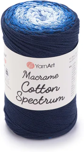 Vista 13 de YarnArt Macramé de Algodón Spectrum – Cuerda Multicolor 80% Algodón – 8.8 oz (250g), 246 yardas (225m) – Cuerda Colorida para Nudos, Tejido 512.2 in