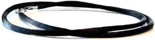 Vista 2 de Black Silk Satin Silver Clasp Cord Chain Necklace 14" 16" 18" 20" 22" 24" 30" 36" 40