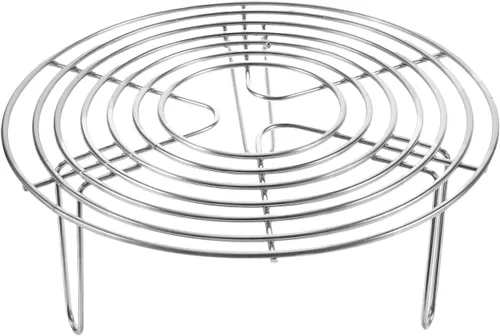 Vista 13 de Estante de vapor de acero inoxidable de 6.10 x 6.10 x 1.77 pulgadas, resistente al calor, bandeja de vapor de cocina, estante para uso doméstico