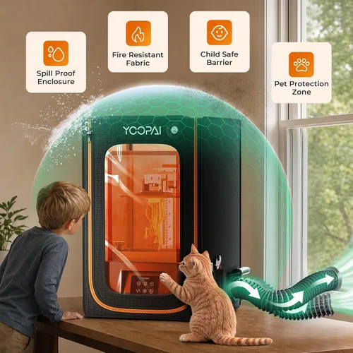 Vista 6 de YOOPAI Caja de impresora 3D de resina profesional con luz LED