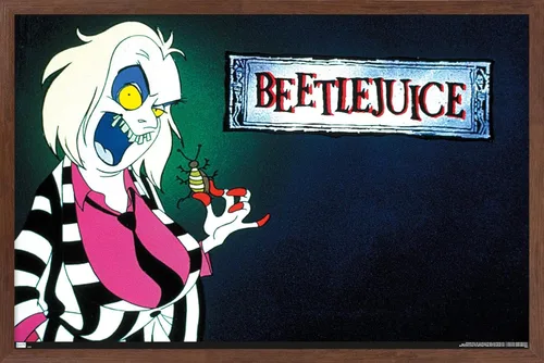 Vista 10 de Trends International Beetlejuice: Animado - Póster de pared de arte clave, 14.72 x 22.37 pulgadas, versión enmarcada de madera de granero Versión