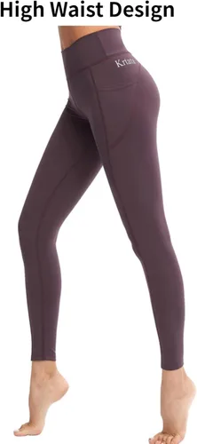 Vista 5 de SiiMMM Leggings de cintura alta para mujer, pantalones de yoga elásticos, pantalones casuales de moda, atléticos, yoga, gimnasio, entrenamiento