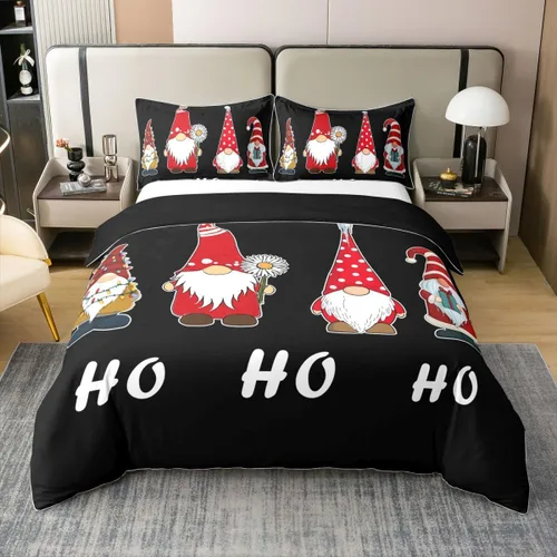 Vista 21 de Funda de edredón de árbol de Navidad 100% algodón natural, juego de ropa de cama de copos de nieve de Navidad para niños y niñas, funda de edredón