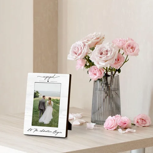 Vista 6 de Marco de fotos de compromiso para parejas recién casadas de 4 x 6, regalos de compromiso para parejas, regalo de recién casados, regalos de boda