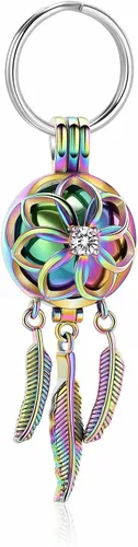 Vista 8 de shajwo Joyería de cremación atrapasueños urna llavero para cenizas para mujeres y hombres Memorial Angel Wing Human Pet Ashes Pendant